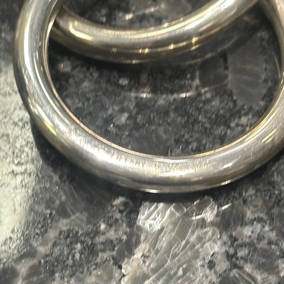 Tiffany & Co. Silver Hoop Earrings - Picture 2 of 2